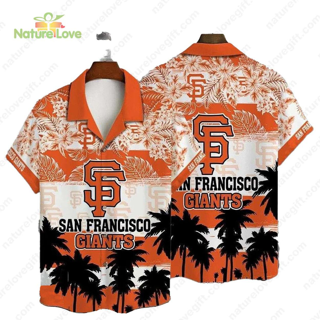 San Francisco Giants Tropical Hibiscus Palm MLB - Adult & Kids T-Shirts, Sweatshirts & Hoodies apparel design preview 1