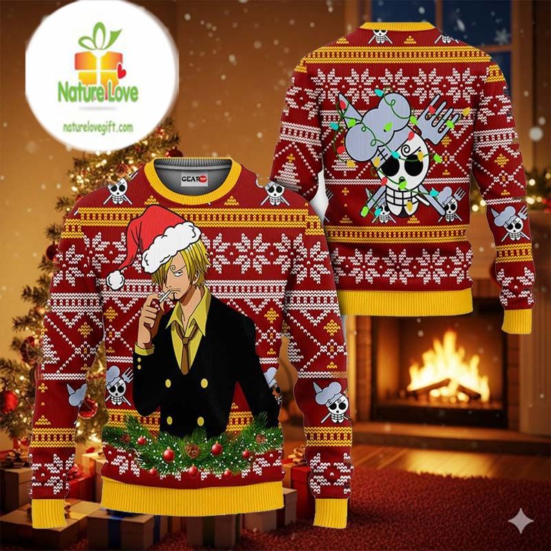 Sanji Anime Xmas Gifts One Piece Ugly Christmas Sweater - Holiday Gift product image