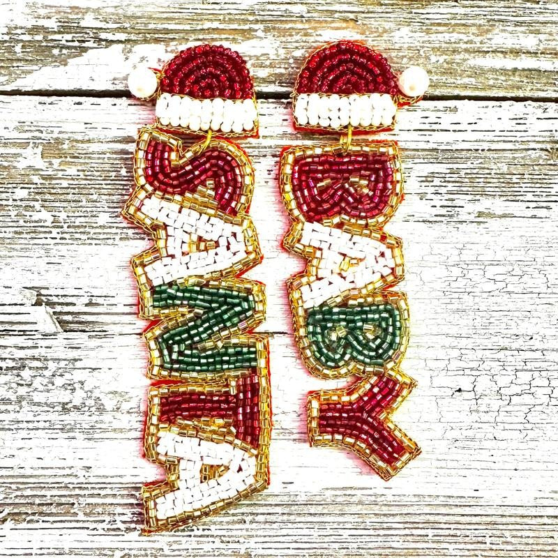 Santa Baby Beaded Earrings - Adult & Kids T-Shirts, Sweatshirts & Hoodies apparel design preview 1