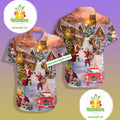Santa Claus Christmas House Pink Authentic Hawaiian - Adult & Kids T-Shirts, Sweatshirts & Hoodies apparel design preview 1