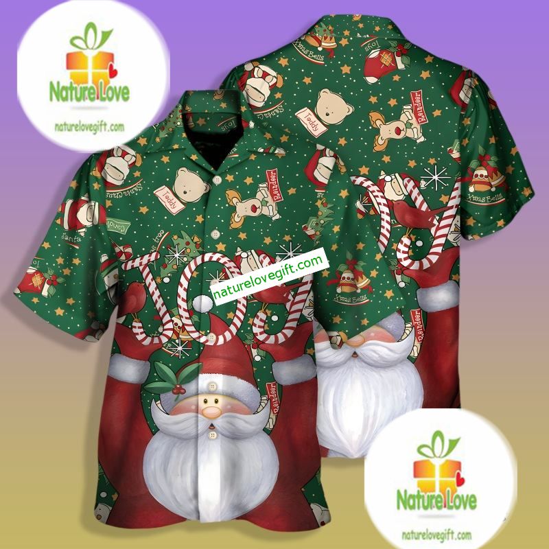Santa Claus Christmas Joy Candy Green Nice Hawaiian - Adult & Kids T-Shirts, Sweatshirts & Hoodies apparel design preview 1