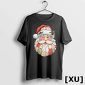 Santa Claus Face Patchwork Folk Art Christmas Xmas - Adult & Kids T-Shirts, Sweatshirts & Hoodies apparel design preview 1