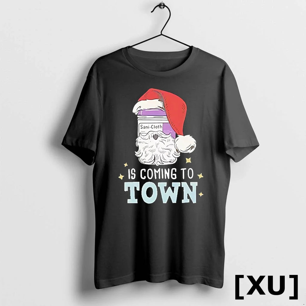 Santa Claus Sani Cloth Is Coming To Town Nurse - Adult & Kids T-Shirts, Sweatshirts & Hoodies apparel design preview 1