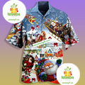 Santa Claus Sits On A Reindeer Sleigh Blue Hawaiian - Adult & Kids T-Shirts, Sweatshirts & Hoodies apparel design preview 1