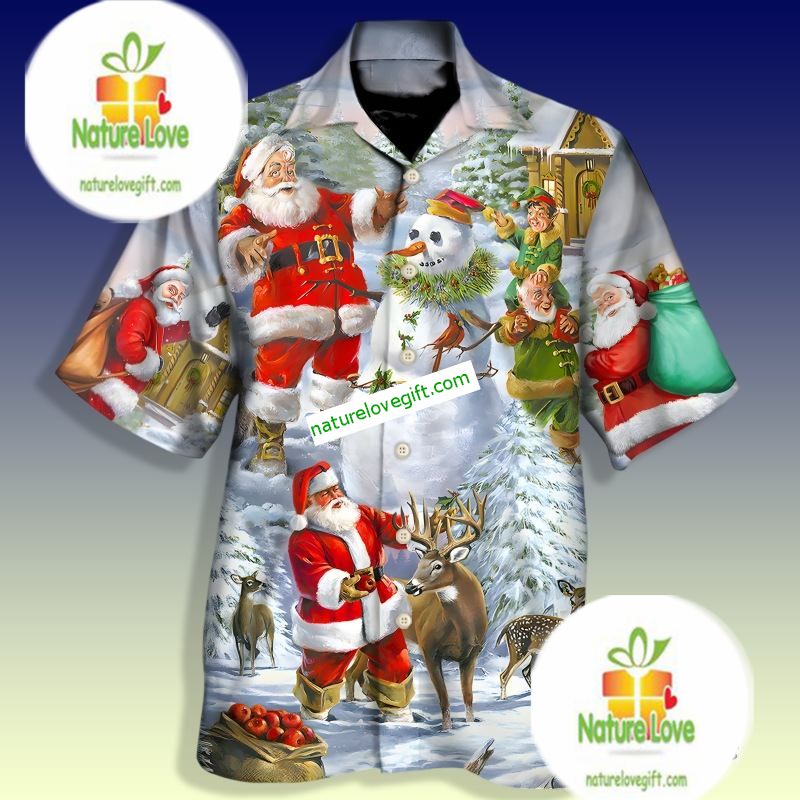 Santa Claus Snowman Elf Happy Xmas Grey Tacky - Adult & Kids T-Shirts, Sweatshirts & Hoodies apparel design preview 1