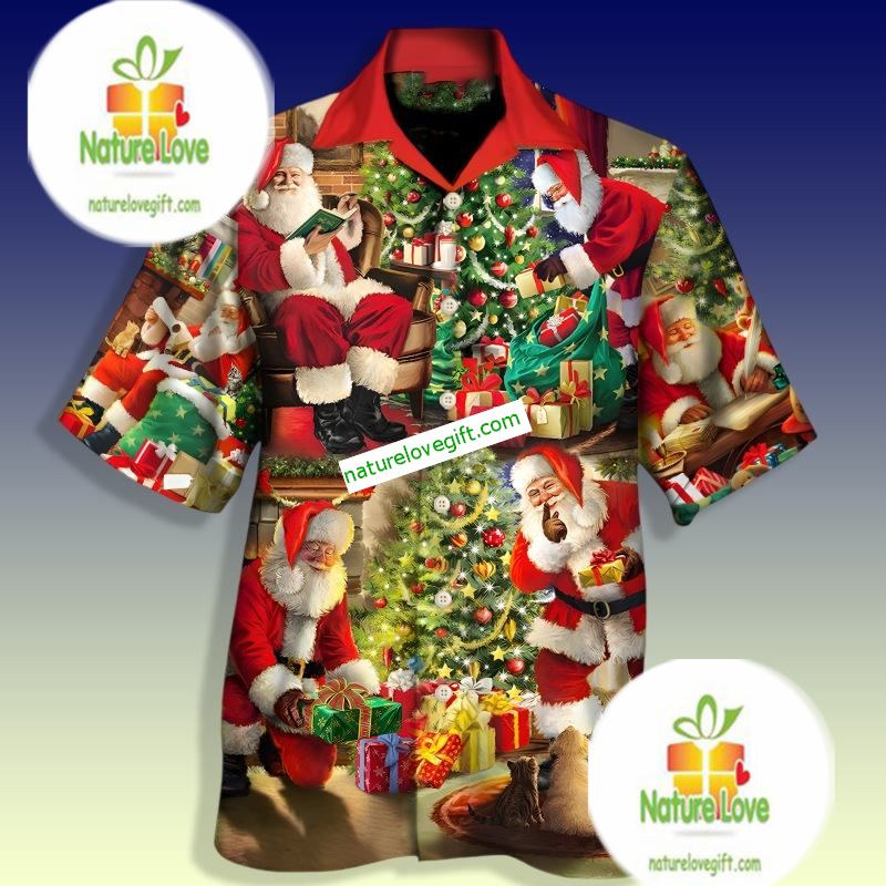 Santa Claus Story Gift Family Red Western Hawaiian - Adult & Kids T-Shirts, Sweatshirts & Hoodies apparel design preview 1