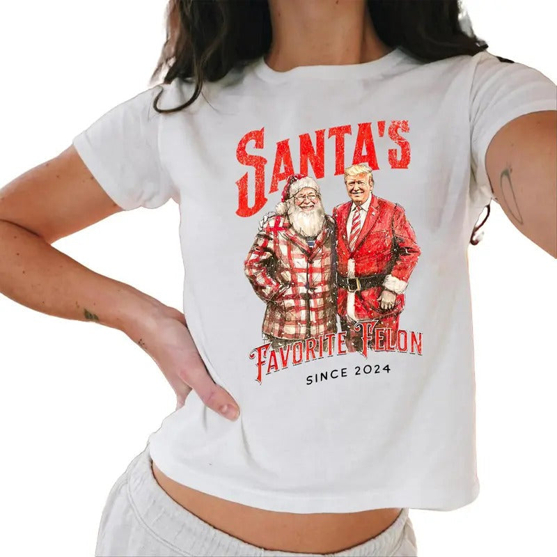 Santa Favorite Felon Since 2024 Baby Trump Republican - Adult & Kids T-Shirts, Sweatshirts & Hoodies apparel design preview 1