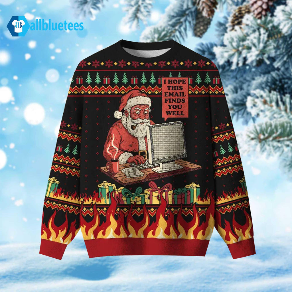Santa I Hope This Email Finds You Well Ugly Christmas Sweater - Holiday Gift product image