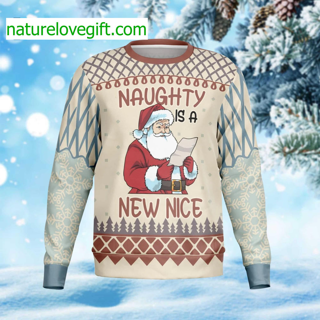 Santa Naughty Is The Nice Ugly Christmas Sweater - Holiday Gift product image