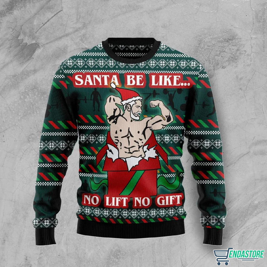 Santa No Lift No Gift 3D Ugly Christmas Sweater - Holiday Gift product image
