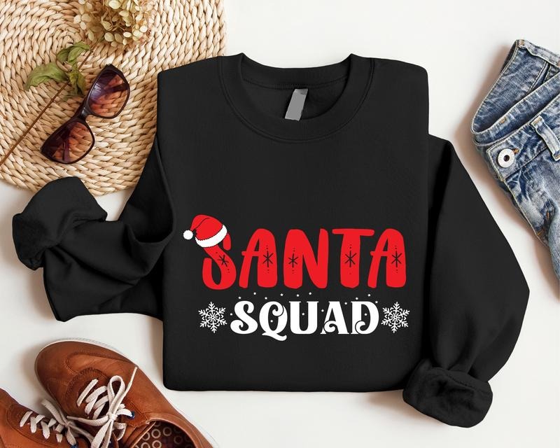 Santa Squad Family Matching Xmas Group Team Friend - Adult & Kids T-Shirts, Sweatshirts & Hoodies apparel design preview 1