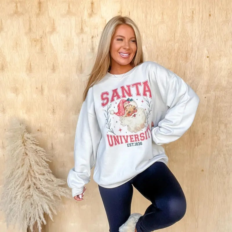 Santa University Top - Adult & Kids T-Shirts, Sweatshirts & Hoodies apparel design preview 1