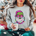 Santa Sunglasses Pink Lights Woman Cute Xmas Winter - Adult & Kids T-Shirts, Sweatshirts & Hoodies apparel design preview 1