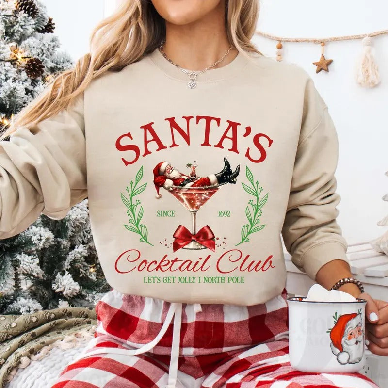 Santa'S Cocktail Club Funny Espresso Martini Dirty - Adult & Kids T-Shirts, Sweatshirts & Hoodies apparel design preview 1