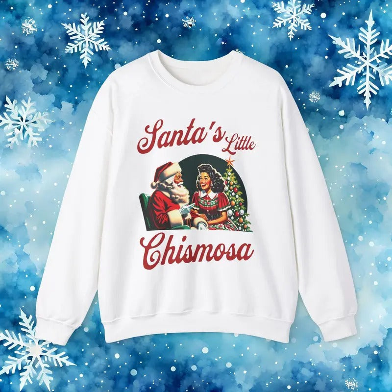 Santa'S Little Chismosa Funny Gossip Lovers - Adult & Kids T-Shirts, Sweatshirts & Hoodies apparel design preview 1