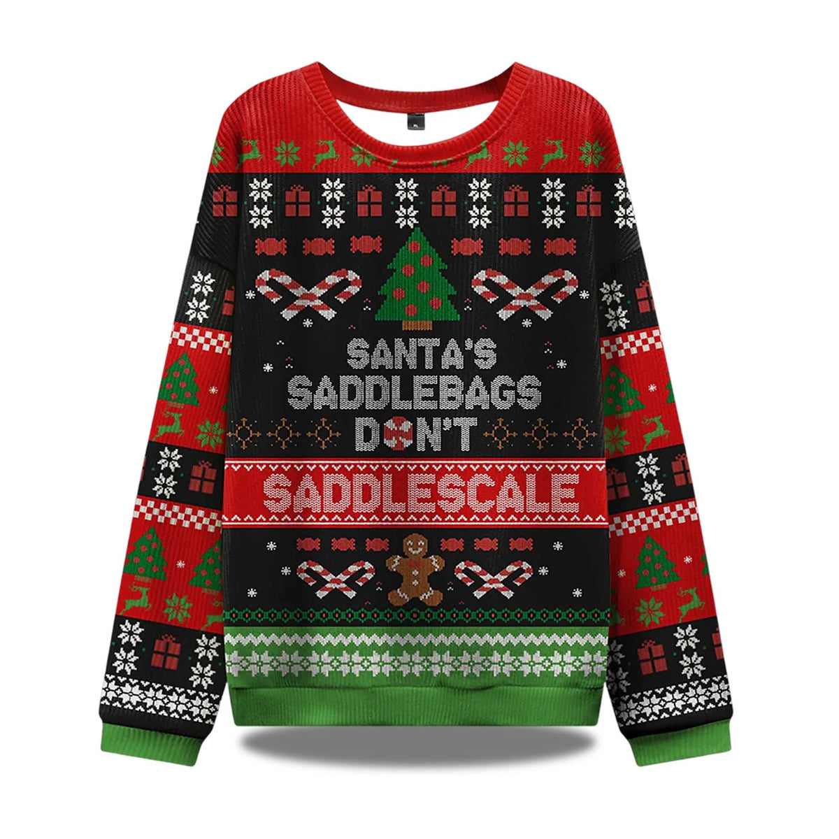 Santa’s Saddlebags Don’t Saddlescale Ugly Christmas Sweater - Holiday Gift product image