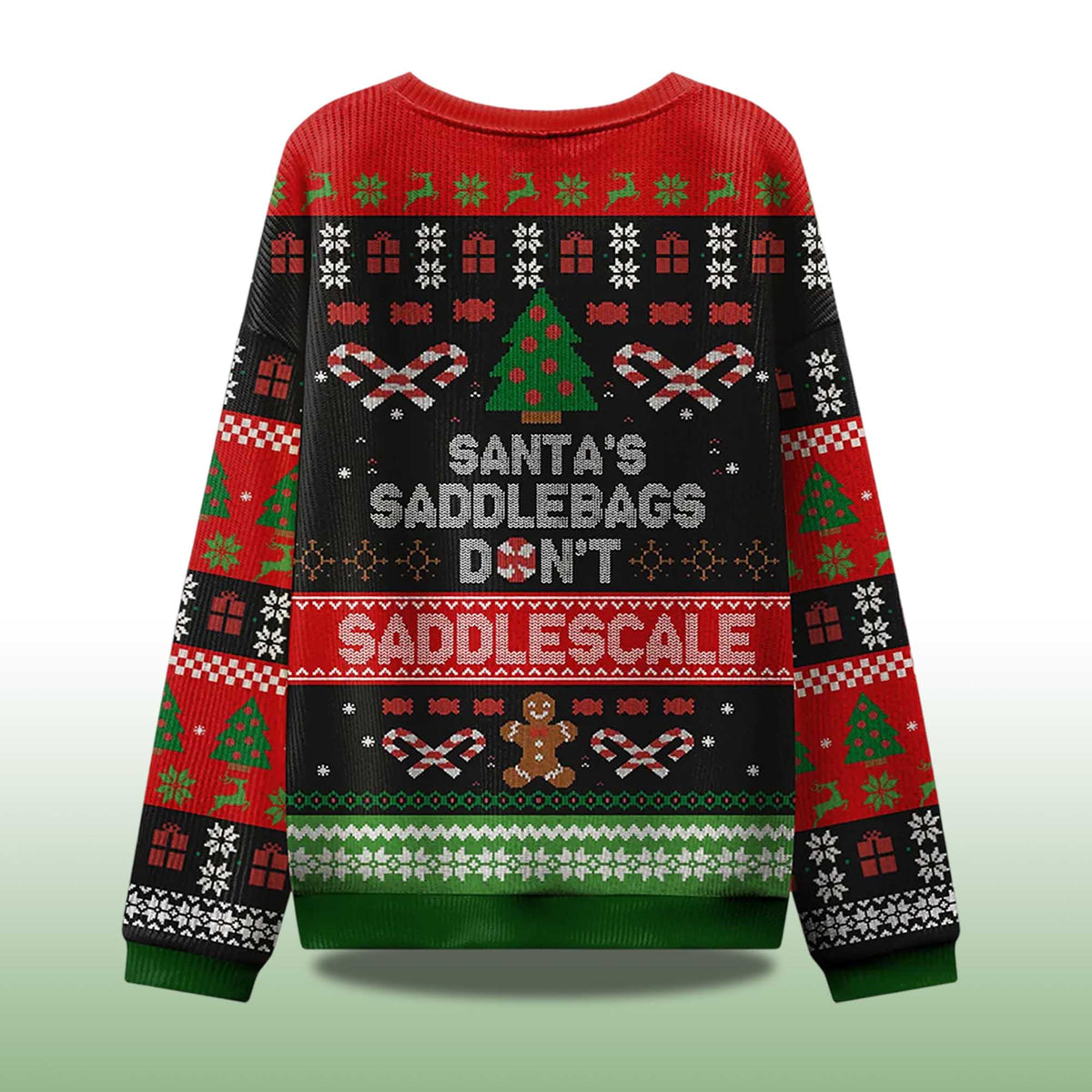 Santa’s Saddlebags Don’t Saddlescale Ugly Christmas Sweater - Holiday Gift product image 4