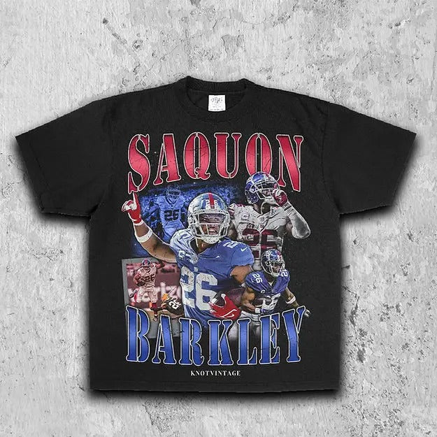Saquon Barkley Vintage Fan - Adult & Kids T-Shirts, Sweatshirts & Hoodies apparel design preview 1
