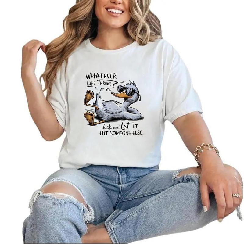 Sarcastic Duck Lover Whatever Life Throws You Funny - Adult & Kids T-Shirts, Sweatshirts & Hoodies apparel design preview 1