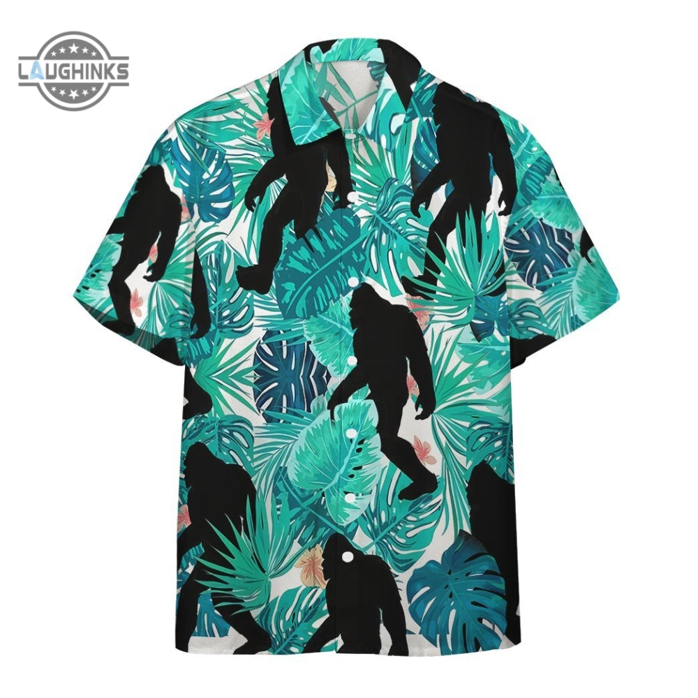 Sasquatch Hawaiian And Shorts Men Bigfoot Sale Button - Adult & Kids T-Shirts, Sweatshirts & Hoodies apparel design preview 1