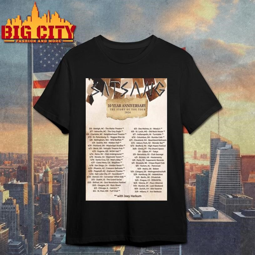Satsang 10 Year Anniversary Of The Story You Tour - Adult & Kids T-Shirts, Sweatshirts & Hoodies apparel design preview 1