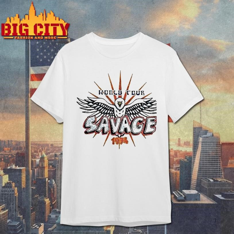 Savage World Tour 1974 Vintage Pink Logo - Adult & Kids T-Shirts, Sweatshirts & Hoodies apparel design preview 1