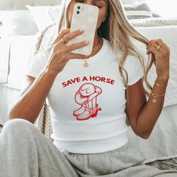 Save Horse Baby Country Retro Western Rodeo Cotton - Adult & Kids T-Shirts, Sweatshirts & Hoodies apparel design preview 1