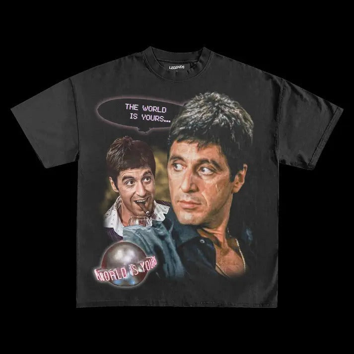 Scarface Vintage Cotton Black Short Sleeve Top Print - Adult & Kids T-Shirts, Sweatshirts & Hoodies apparel design preview 1