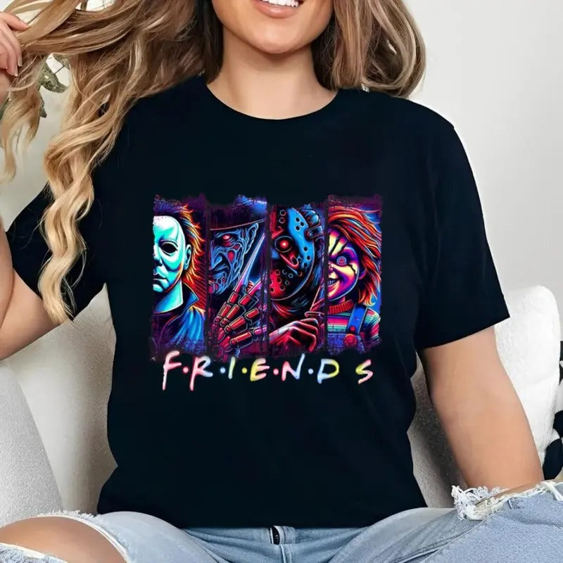 Scary Halloween Movie Neon Horror Sarcastic Classic - Adult & Kids T-Shirts, Sweatshirts & Hoodies apparel design preview 1