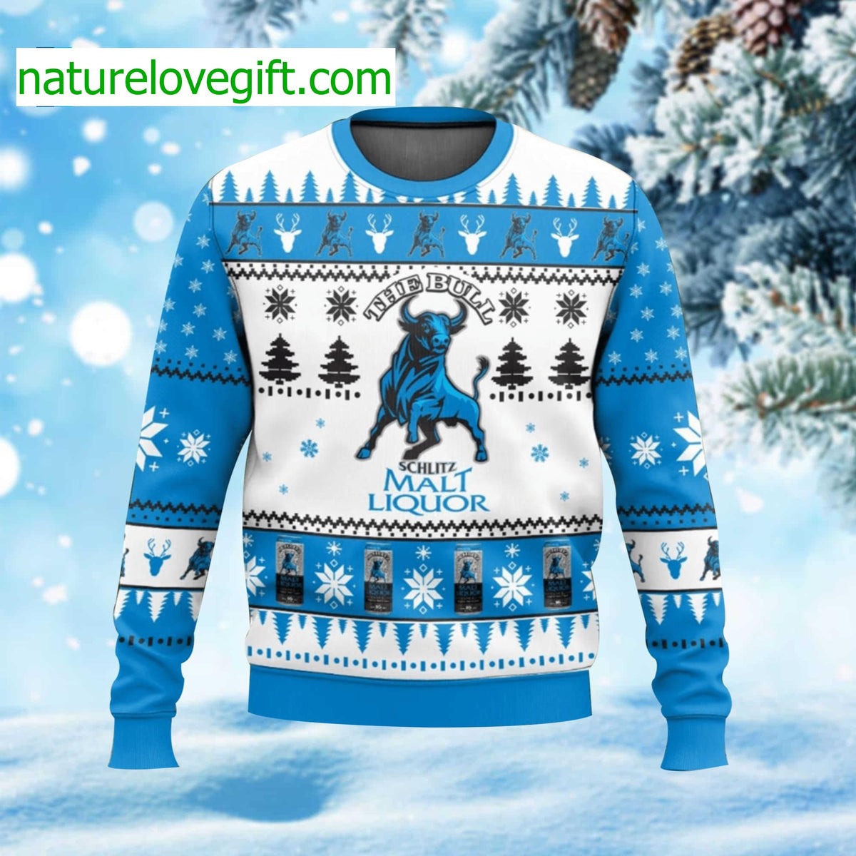 Schlitz Malt Liquor Ugly Christmas Sweater - Holiday Gift product image