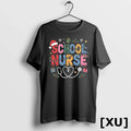 School Nurse Christmas Santa Cap Nursing Humor Xmas - Adult & Kids T-Shirts, Sweatshirts & Hoodies apparel design preview 1