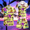 Scooby Doo Hawaiian And Shorts Purple Hibiscus On - Adult & Kids T-Shirts, Sweatshirts & Hoodies apparel design preview 1