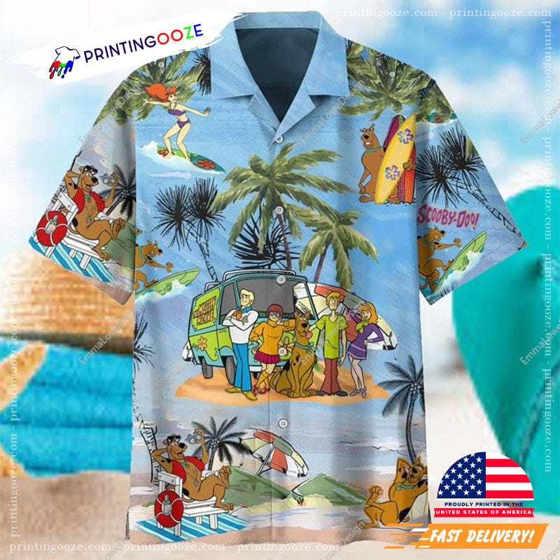 Scooby Doo Tropical Flower Hawaiian Summer Vacation - Adult & Kids T-Shirts, Sweatshirts & Hoodies apparel design preview 1