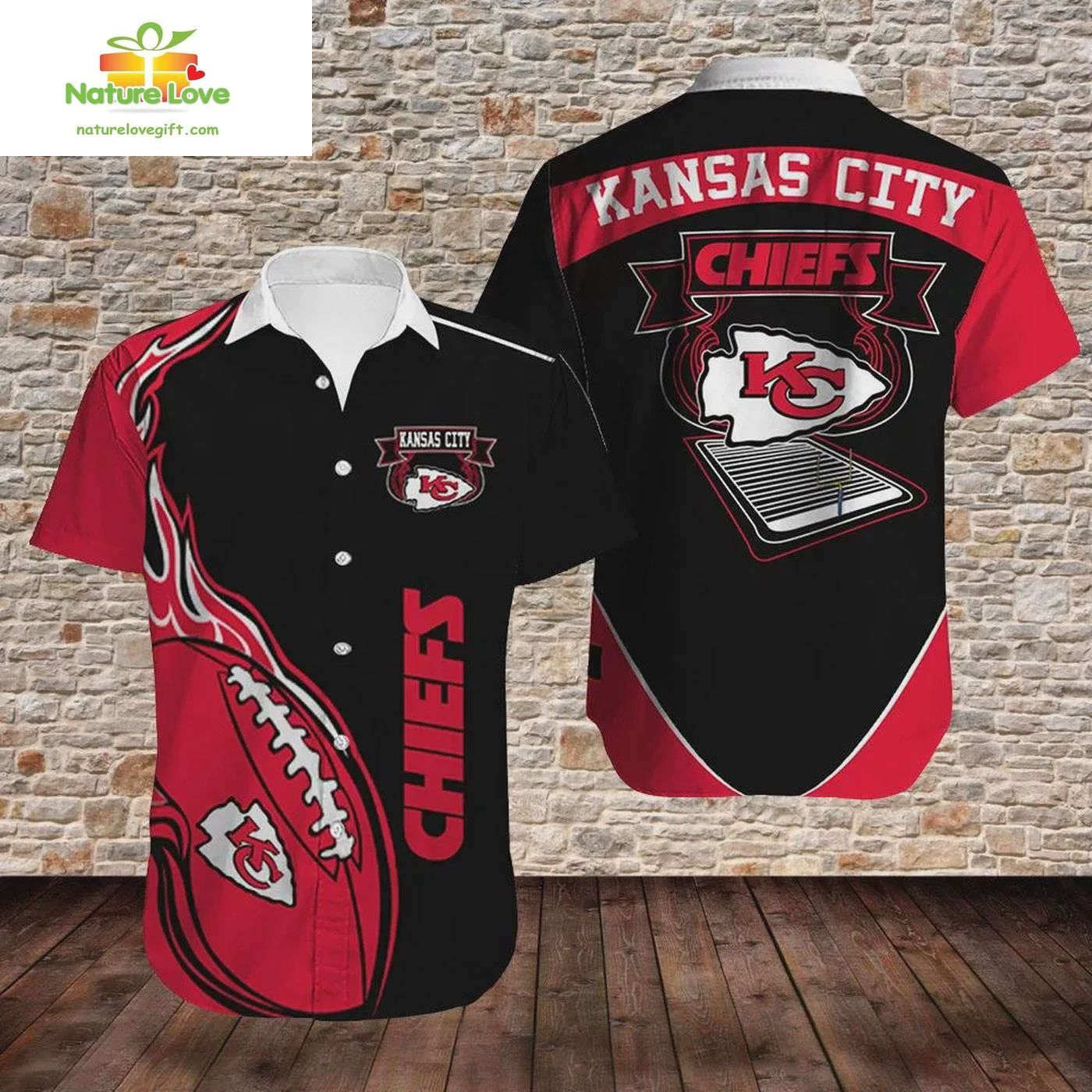 Kansas City Chiefs Hawaiian Football Fan Gift - Adult & Kids T-Shirts, Sweatshirts & Hoodies apparel design preview 1