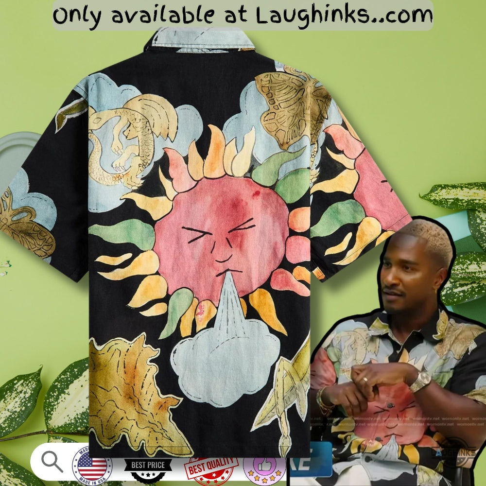 Scott Black Floral Print Hawaiian On Access Hollywood - Adult & Kids T-Shirts, Sweatshirts & Hoodies apparel design preview 1