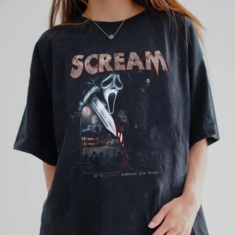 Scream Vintage Halloween Ghostface Horror Movie Party - Adult & Kids T-Shirts, Sweatshirts & Hoodies apparel design preview 1