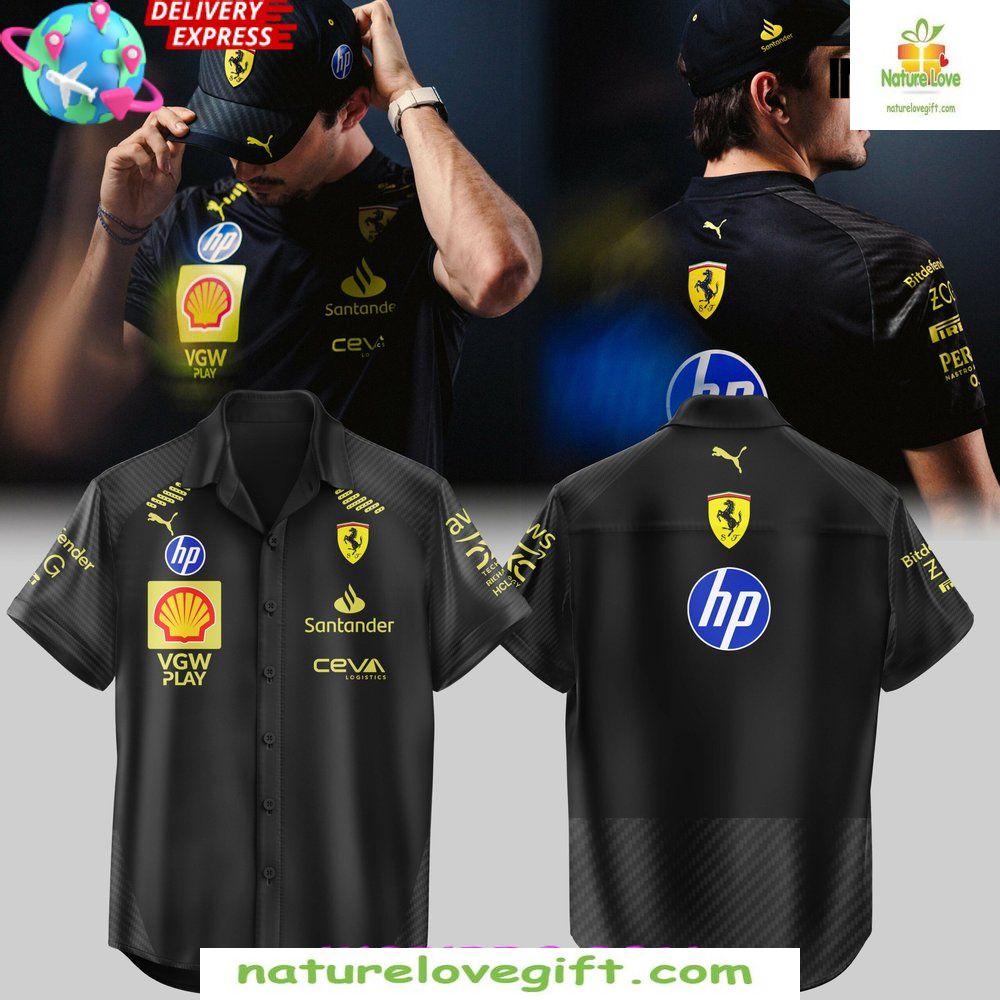 Scuderia Ferrari HP Italian GP 2026 Black Hawaiian - Adult & Kids T-Shirts, Sweatshirts & Hoodies apparel design preview 1