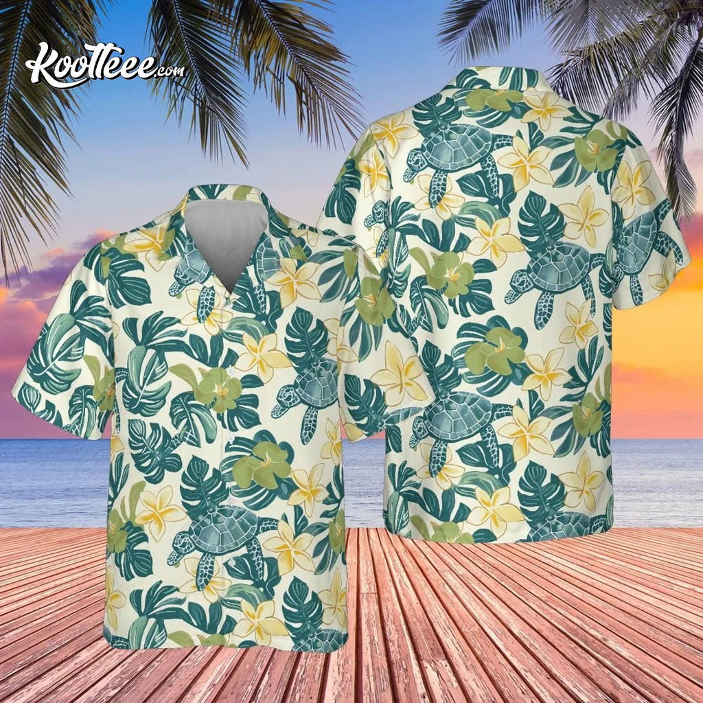 Sea Turtle Summer Hawaiian - Adult & Kids T-Shirts, Sweatshirts & Hoodies apparel design preview 1