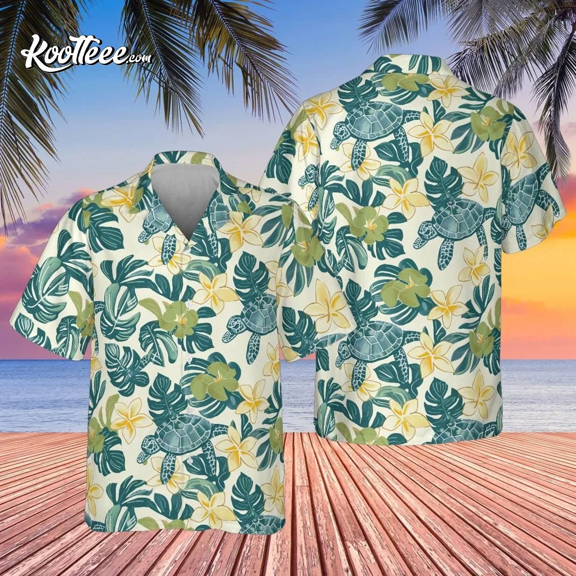 Sea Turtle Summer Hawaiian - Adult & Kids T-Shirts, Sweatshirts & Hoodies apparel design preview 1