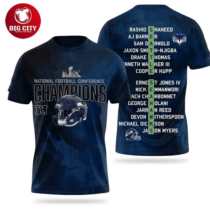 Seahawks 2026 National Football Conference Champions - Adult & Kids T-Shirts, Sweatshirts & Hoodies apparel design preview 1