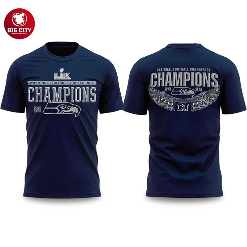Seahawks National Football Conference Champions 2025 - Adult & Kids T-Shirts, Sweatshirts & Hoodies apparel design preview 1