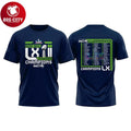 Seahawks S Bowl LX Champions Roster Two Sided - Adult & Kids T-Shirts, Sweatshirts & Hoodies apparel design preview 1