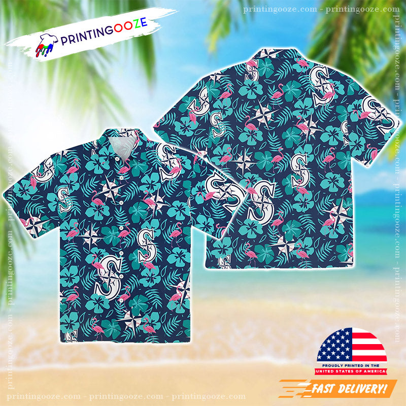 Seattle Mariners Flamingo Aloha Hawaiian - Adult & Kids T-Shirts, Sweatshirts & Hoodies apparel design preview 1