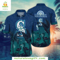 Seattle Mariners Hawaiian Flamingo Tropical Green - Adult & Kids T-Shirts, Sweatshirts & Hoodies apparel design preview 1