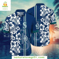 Seattle Mariners Hawaiian Floral Blue White Baseball - Adult & Kids T-Shirts, Sweatshirts & Hoodies apparel design preview 1