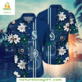Seattle Mariners Hawaiian Floral Stripe Navy MLB - Adult & Kids T-Shirts, Sweatshirts & Hoodies apparel design preview 1