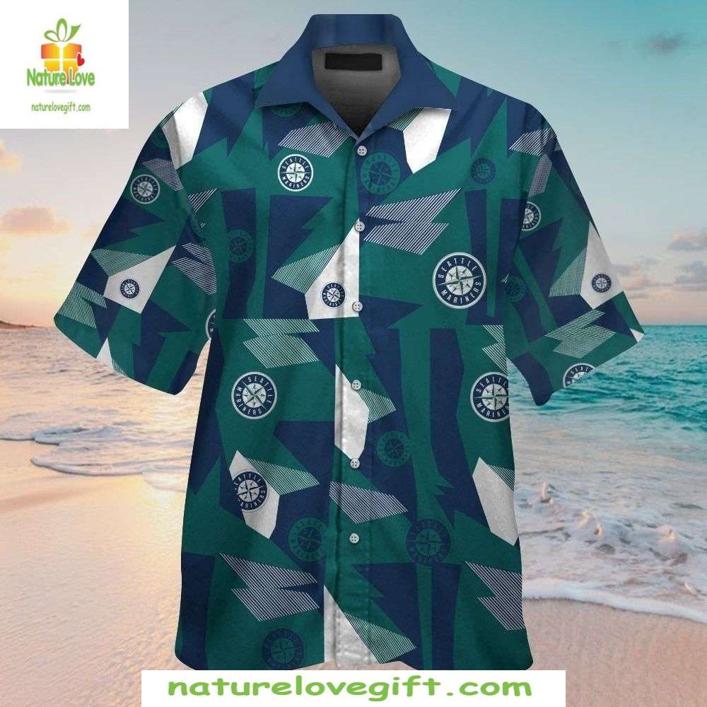 Seattle Mariners Hawaiian Green Geometric Compass - Adult & Kids T-Shirts, Sweatshirts & Hoodies apparel design preview 1