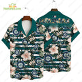 Seattle Mariners Hibiscus Tropical Flowers Stripe MLB - Adult & Kids T-Shirts, Sweatshirts & Hoodies apparel design preview 1