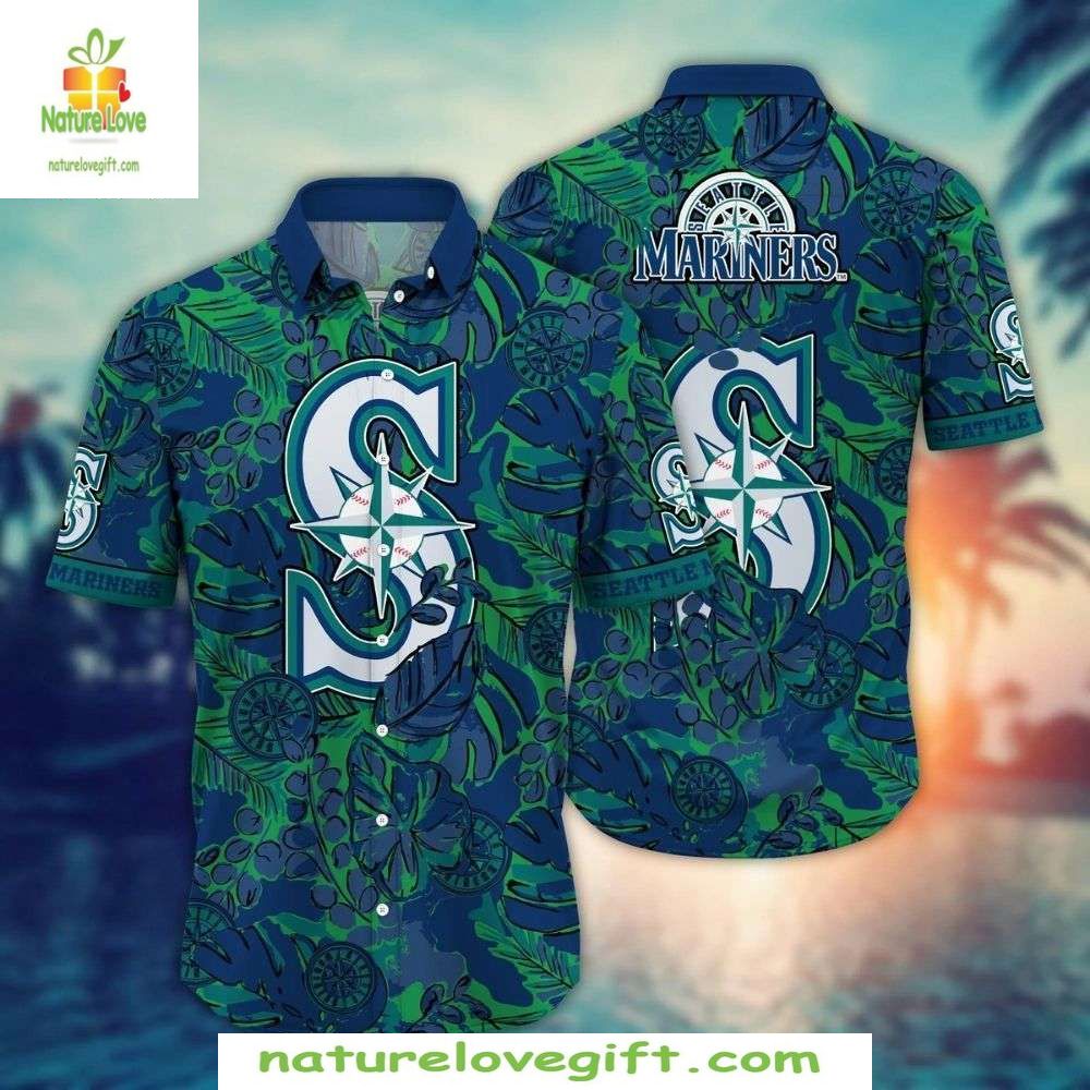 Seattle Mariners Hawaiian MLB Baseball Apparel - Adult & Kids T-Shirts, Sweatshirts & Hoodies apparel design preview 1