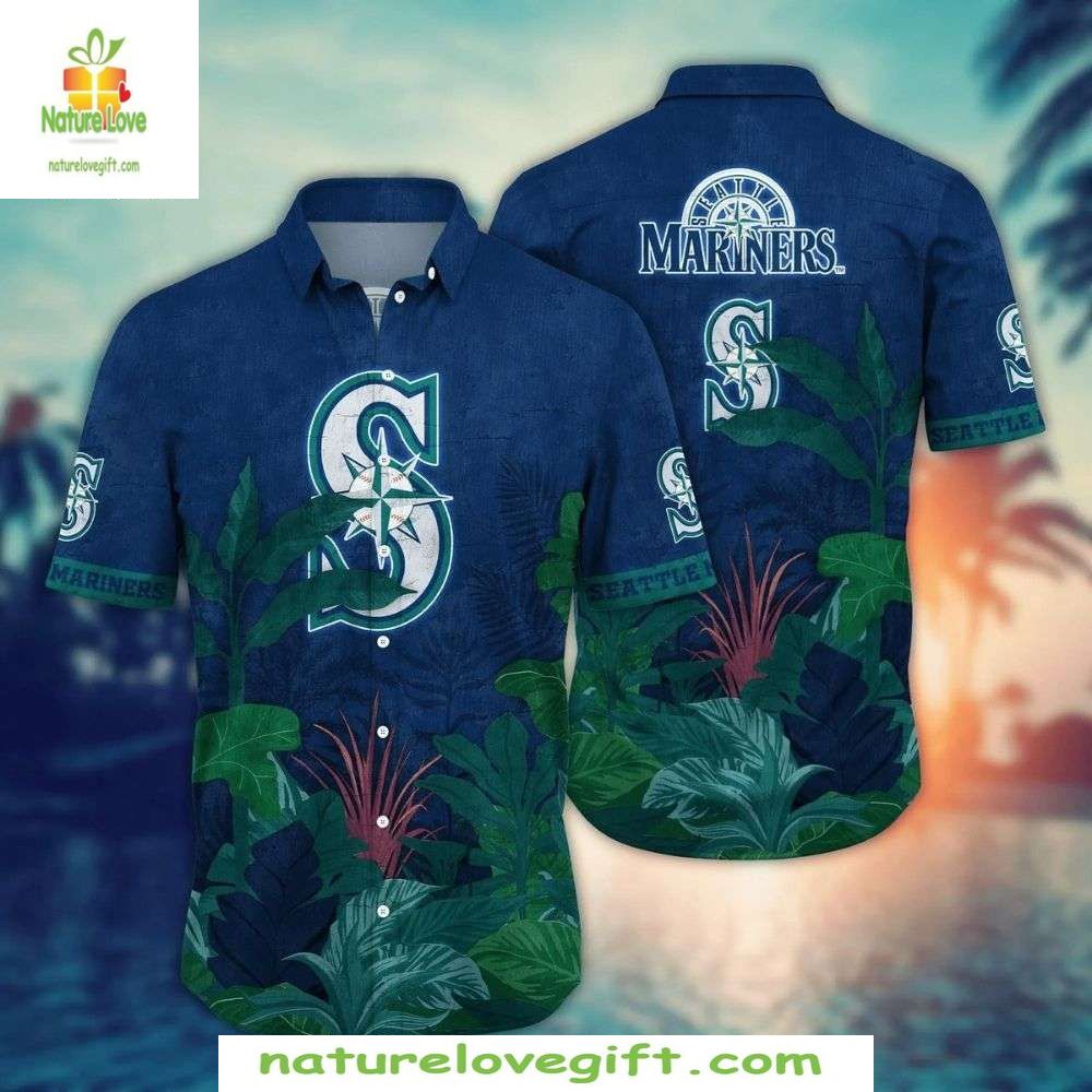 Seattle Mariners Hawaiian Midnight Palm Stylish - Adult & Kids T-Shirts, Sweatshirts & Hoodies apparel design preview 1